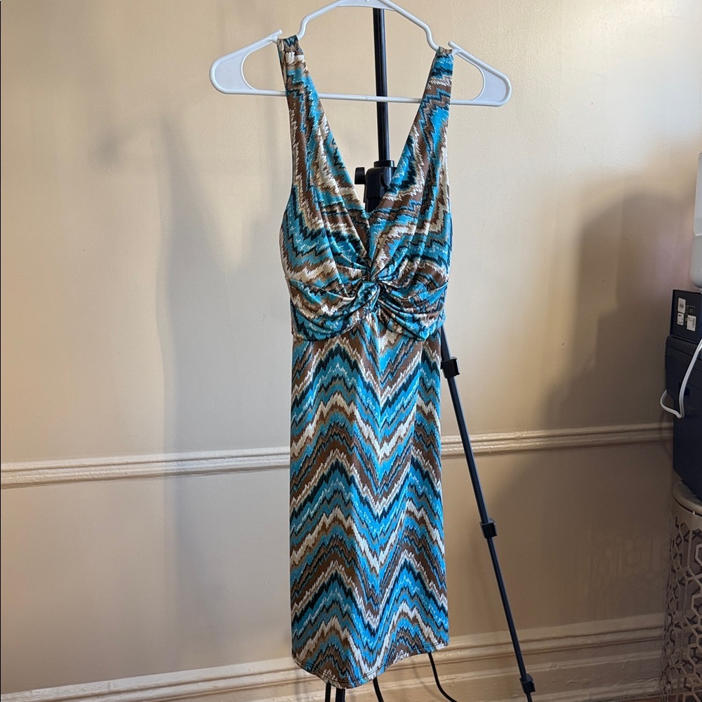 Chevron Patterned Sleeveless Dress